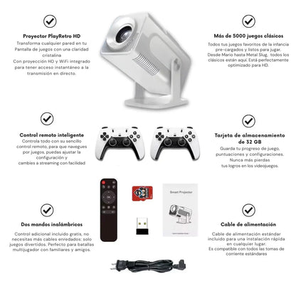 Proyector RetroVision™  Juega y disfruta miles de clásicos en pantalla grande